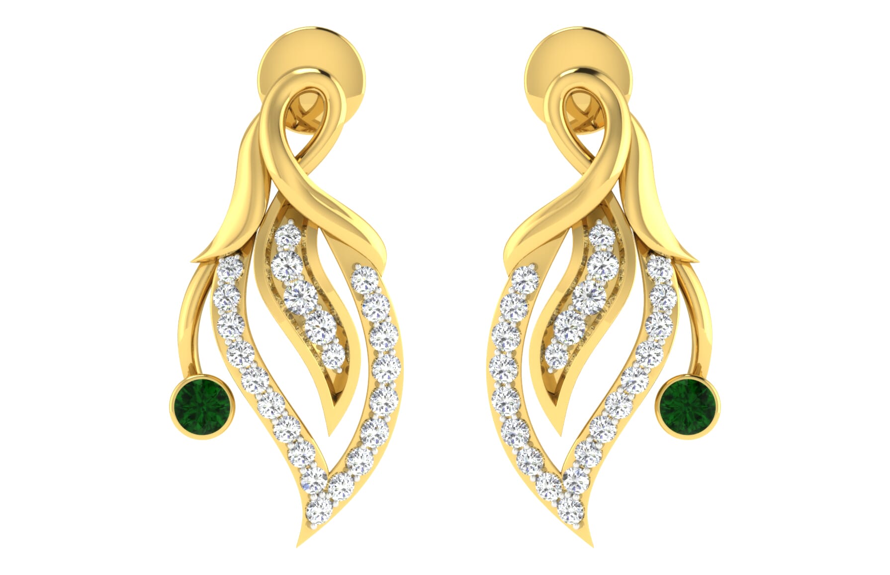 18KT Gold and 0.30 Carat Diamond Earrings
