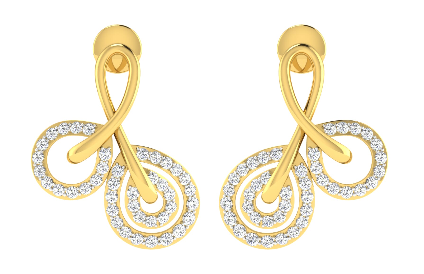 18KT Gold and 0.35 Carat Diamond Earrings
