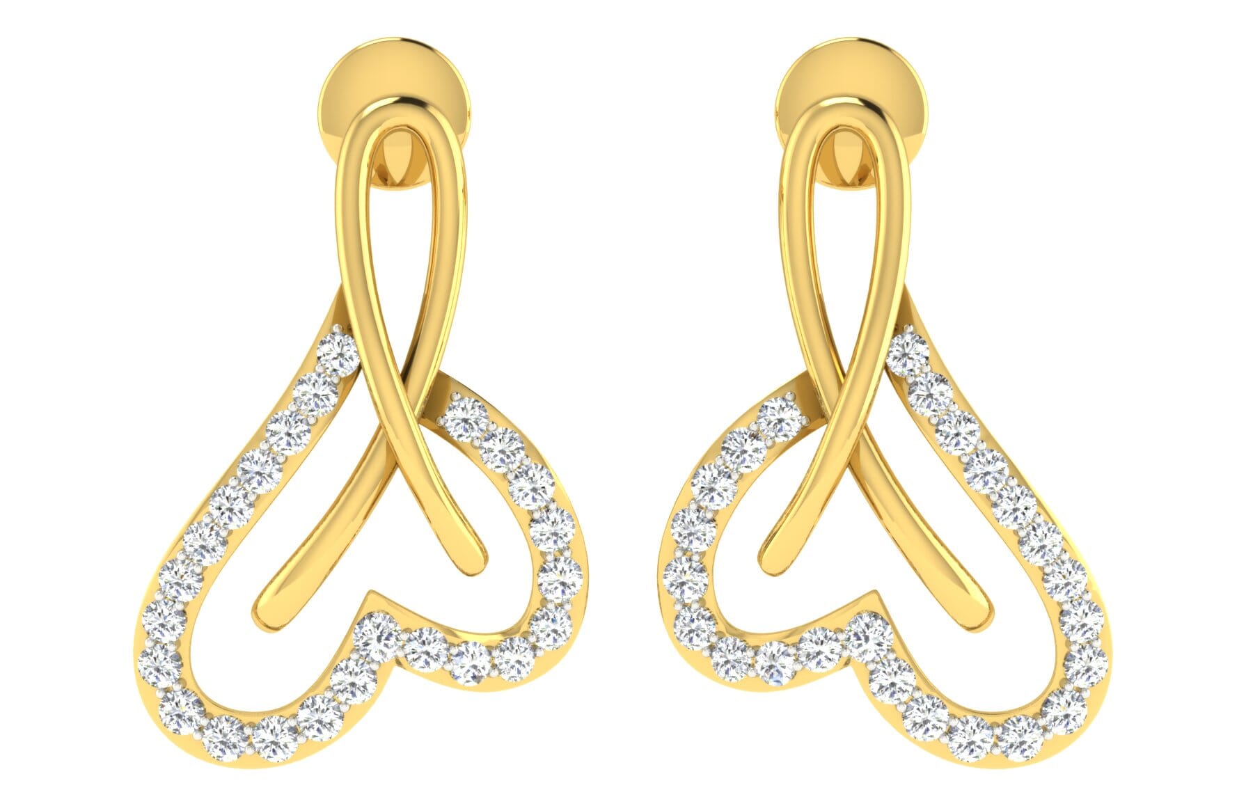 18KT Gold and 0.35 Carat Diamond Earrings