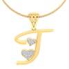 I -18K Gold and 0.11 Carat F Color VS Clarity Initial Pendant