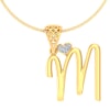 M -18K Gold and 0.03 Carat F Color VS Clarity Initial Pendant
