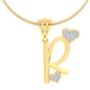 R -18K Gold and 0.11 Carat F Color VS Clarity Initial Pendant