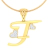 T -18K Gold and 0.11 Carat F Color VS Clarity Initial Pendant
