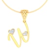 W -18K Gold and 0.05 Carat F Color VS Clarity Initial Pendant