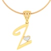 Z -18K Gold and 0.03 Carat F Color VS Clarity Initial Pendant