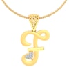 F -18K Gold and 0.03 Carat F Color VS Clarity Initial Pendant