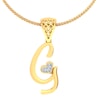 G -18K Gold and 0.03 Carat F Color VS Clarity Initial Pendant