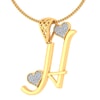H -18K Gold and 0.15 Carat F Color VS Clarity Initial Pendant
