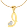 J -18K Gold and 0.08 Carat F Color VS Clarity Initial Pendant
