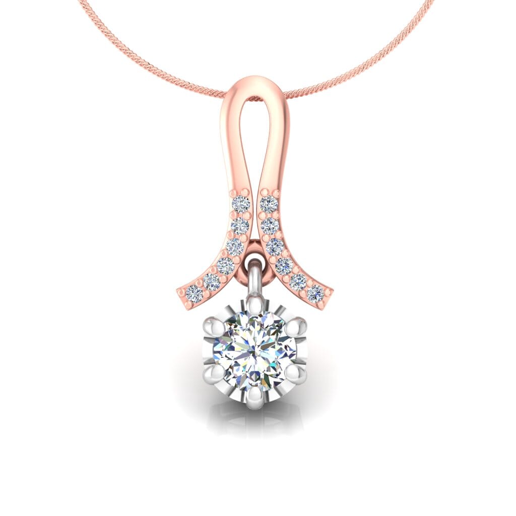 18KT Gold and 0.27 Carat Diamond Pendant with GIA certificate