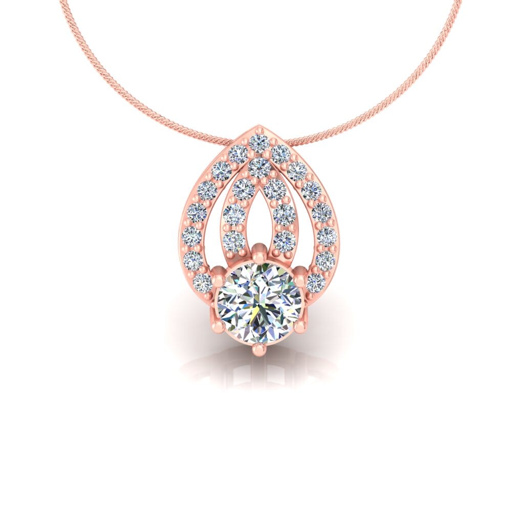 18KT Gold and 0.33 Carat Diamond Pendant with GIA certificate