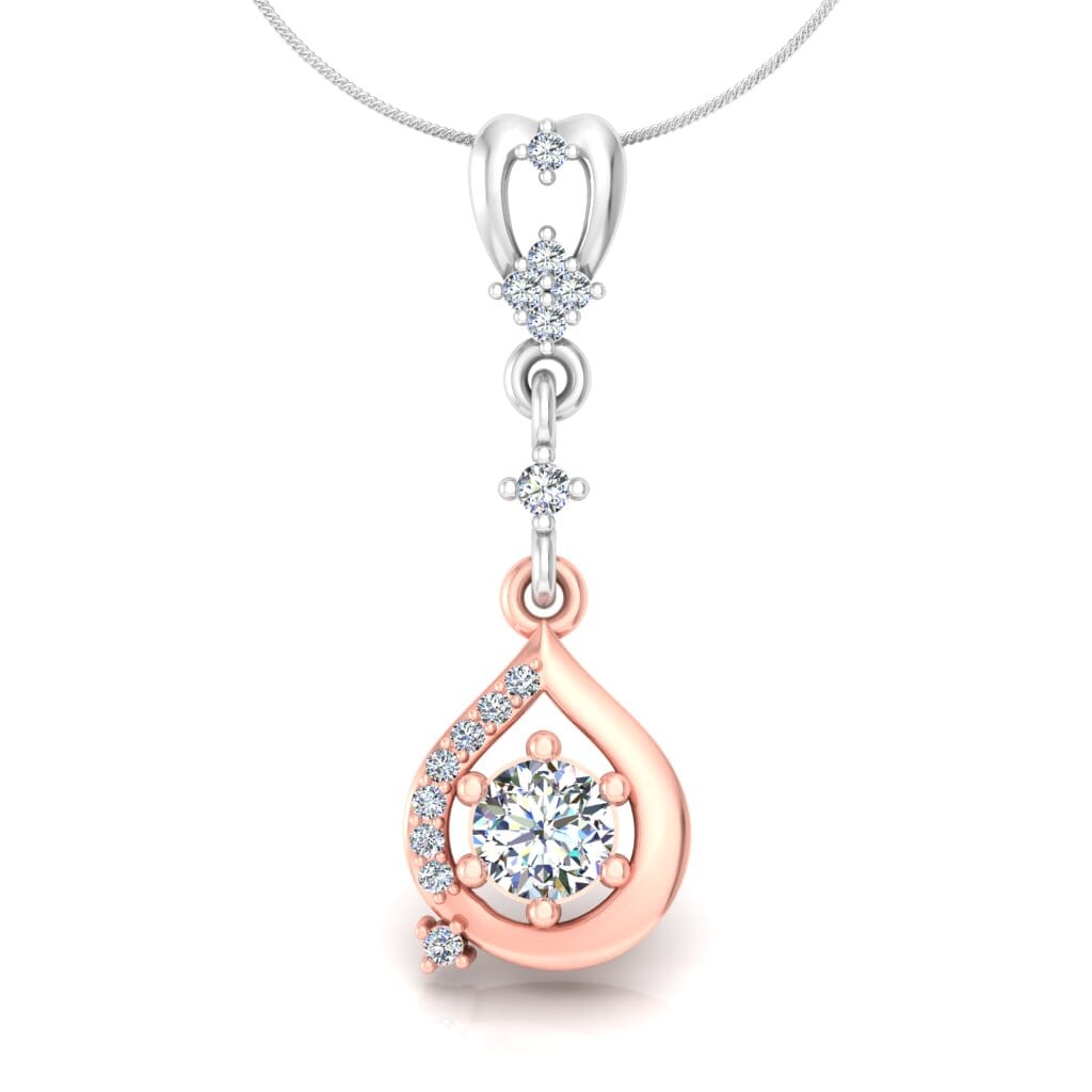 18KT Gold and 0.30 Carat Diamond Pendant with GIA certificate