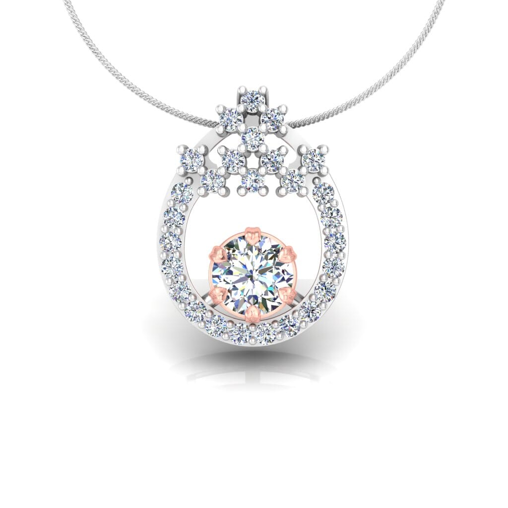 18KT Gold and 0.37 Carat Diamond Pendant with GIA certificate