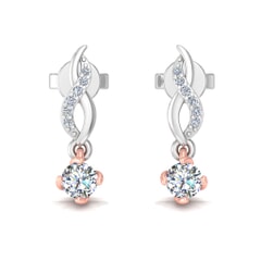 18KT Gold and 0.36 Carat Diamond Earrings