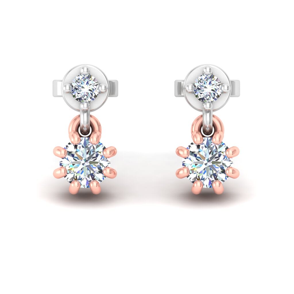 18KT Gold and 0.39 Carat Diamond Earrings