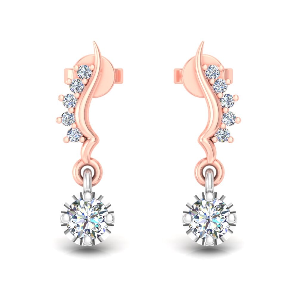 18KT Gold and 0.39 Carat Diamond Earrings