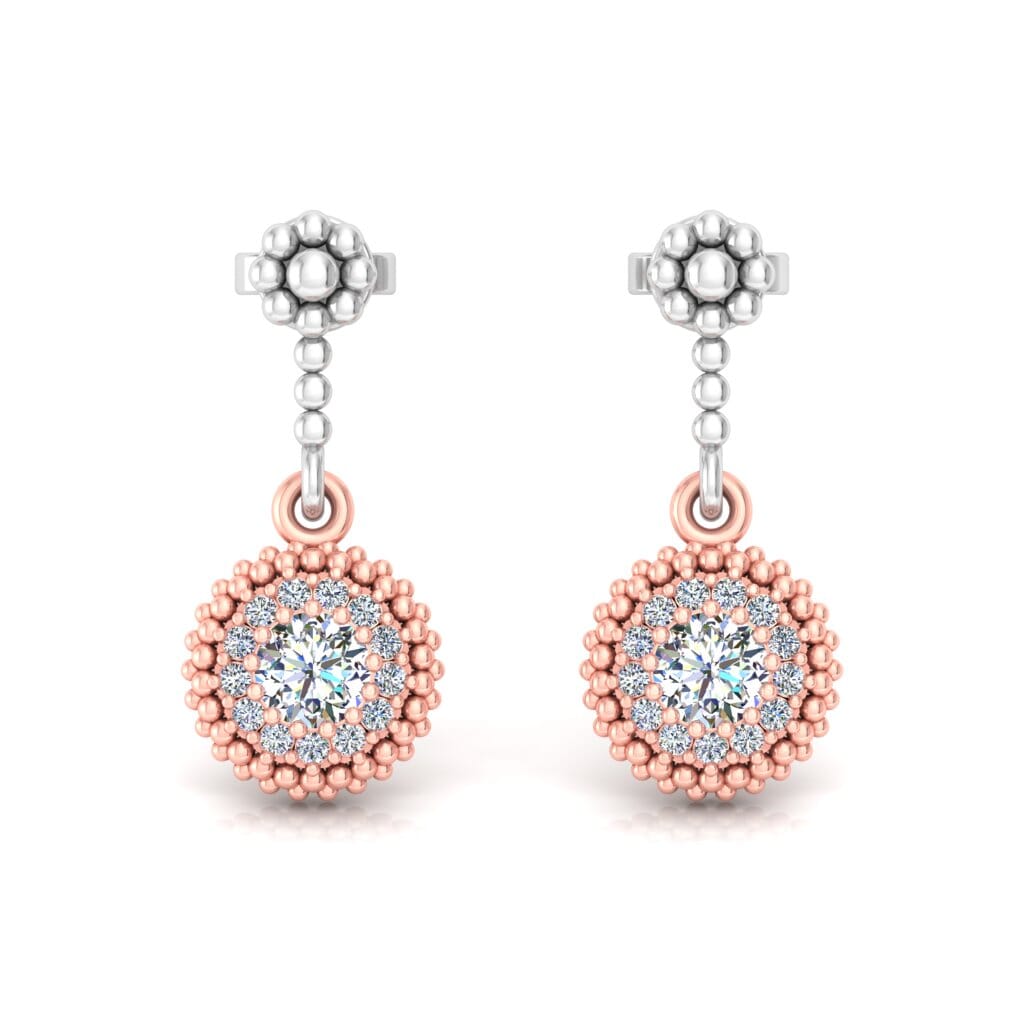 18KT Gold and 0.42 Carat Diamond Earrings