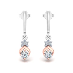 18KT Gold and 0.37 Carat Diamond Earrings
