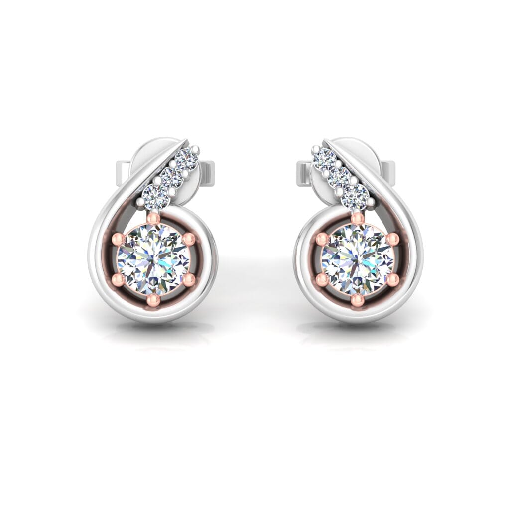 18KT Gold and 0.36 Carat Diamond Earrings
