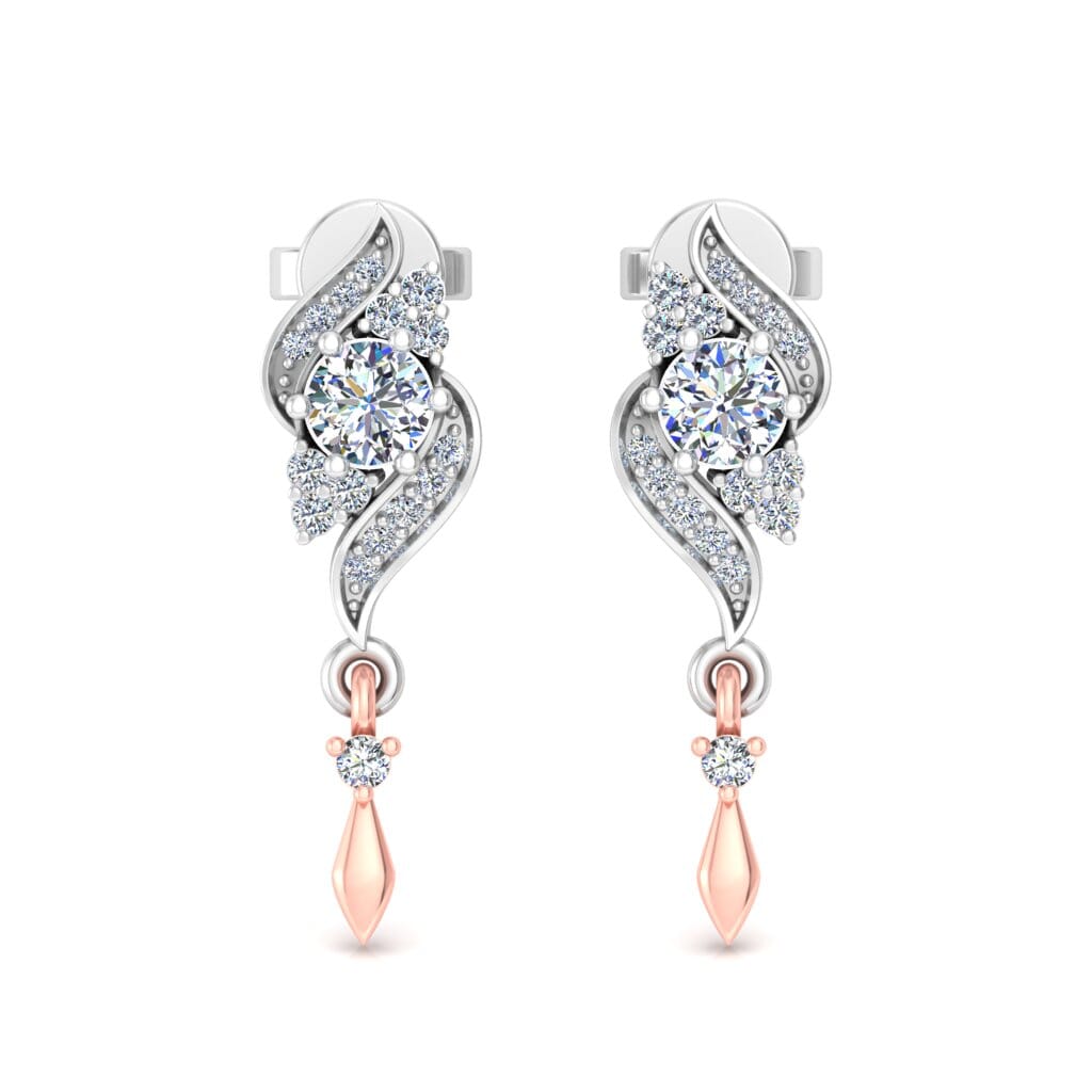 18KT Gold and 0.49 Carat Diamond Earrings