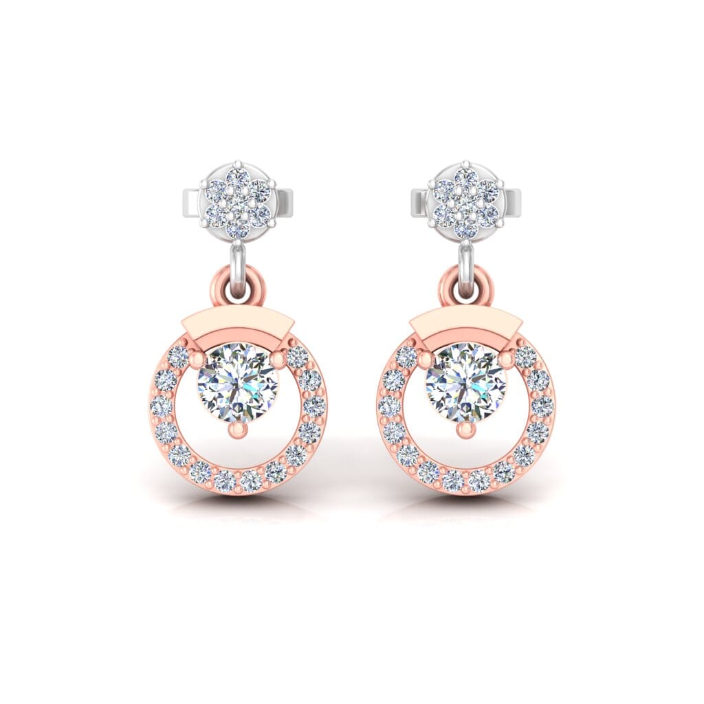 18KT Gold and 0.49 Carat Diamond Earrings