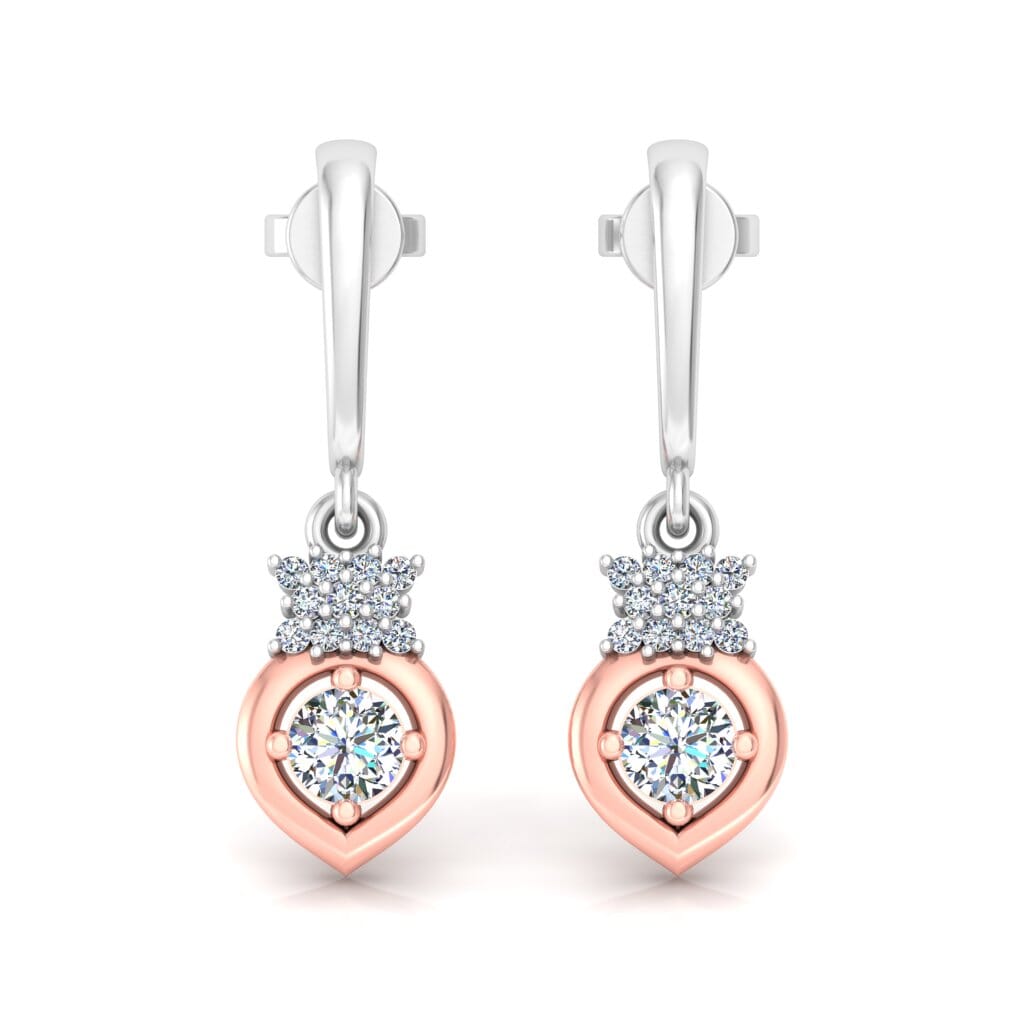 18KT Gold and 0.41 Carat Diamond Earrings