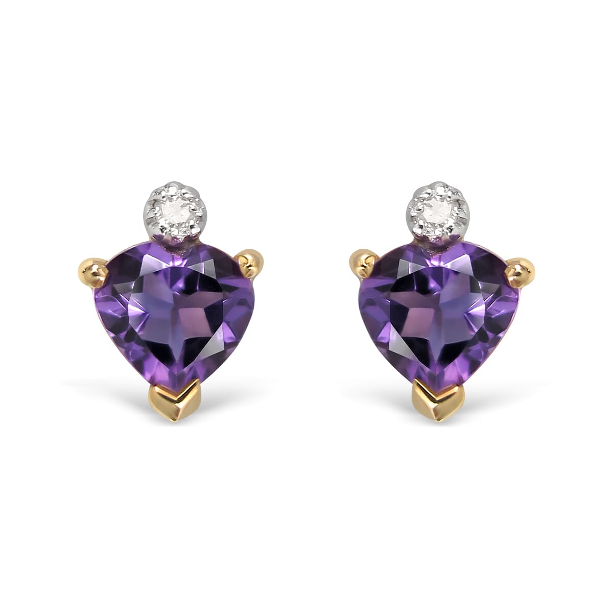 10K Gold Amethyst Earrings