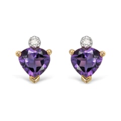 10K Gold Amethyst Earrings