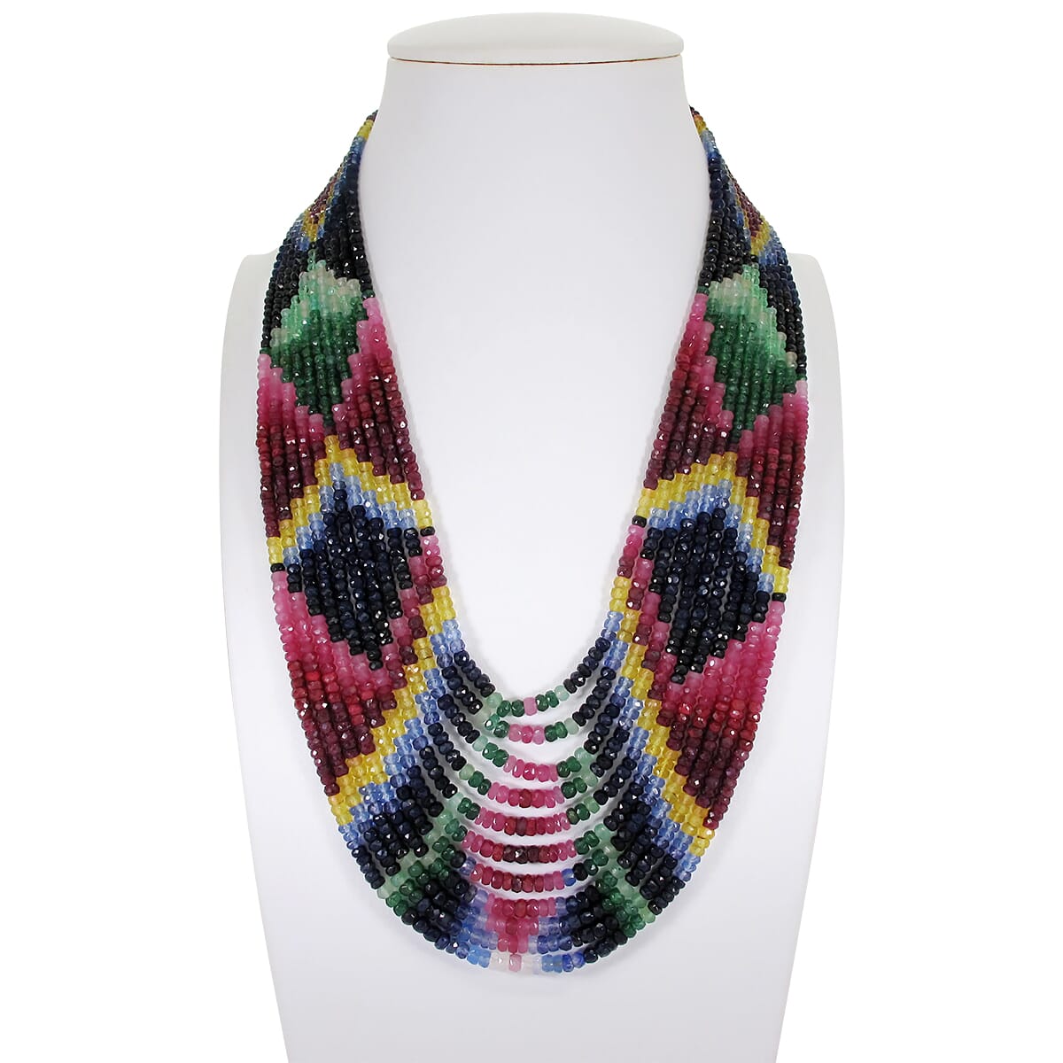 1043 Ctw Natural Ceylon Fancy Sapphire Necklace 11 Lines