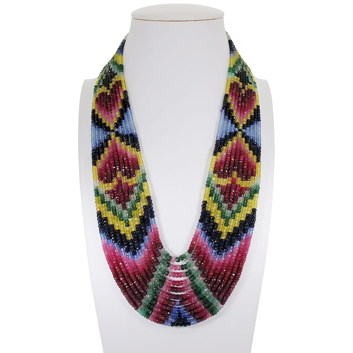 1095 Ctw Natural Ceylon Fancy Sapphire Necklace 11 lines