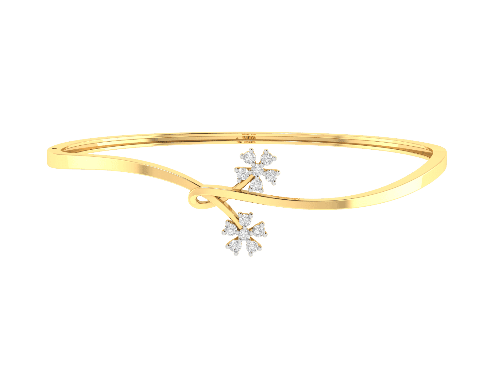 18K Gold and 0.29 carat Diamonds Bangle