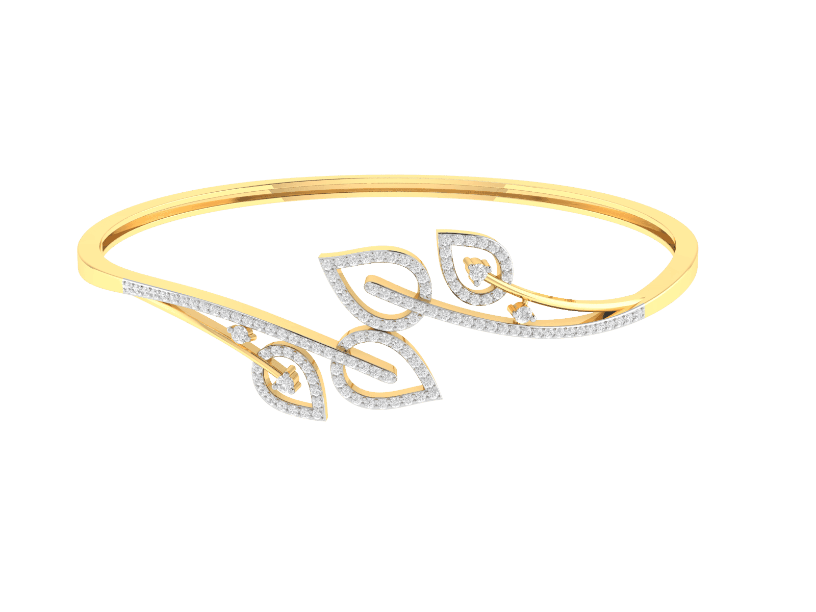 18K Gold and 0.29 carat Diamonds Bangle