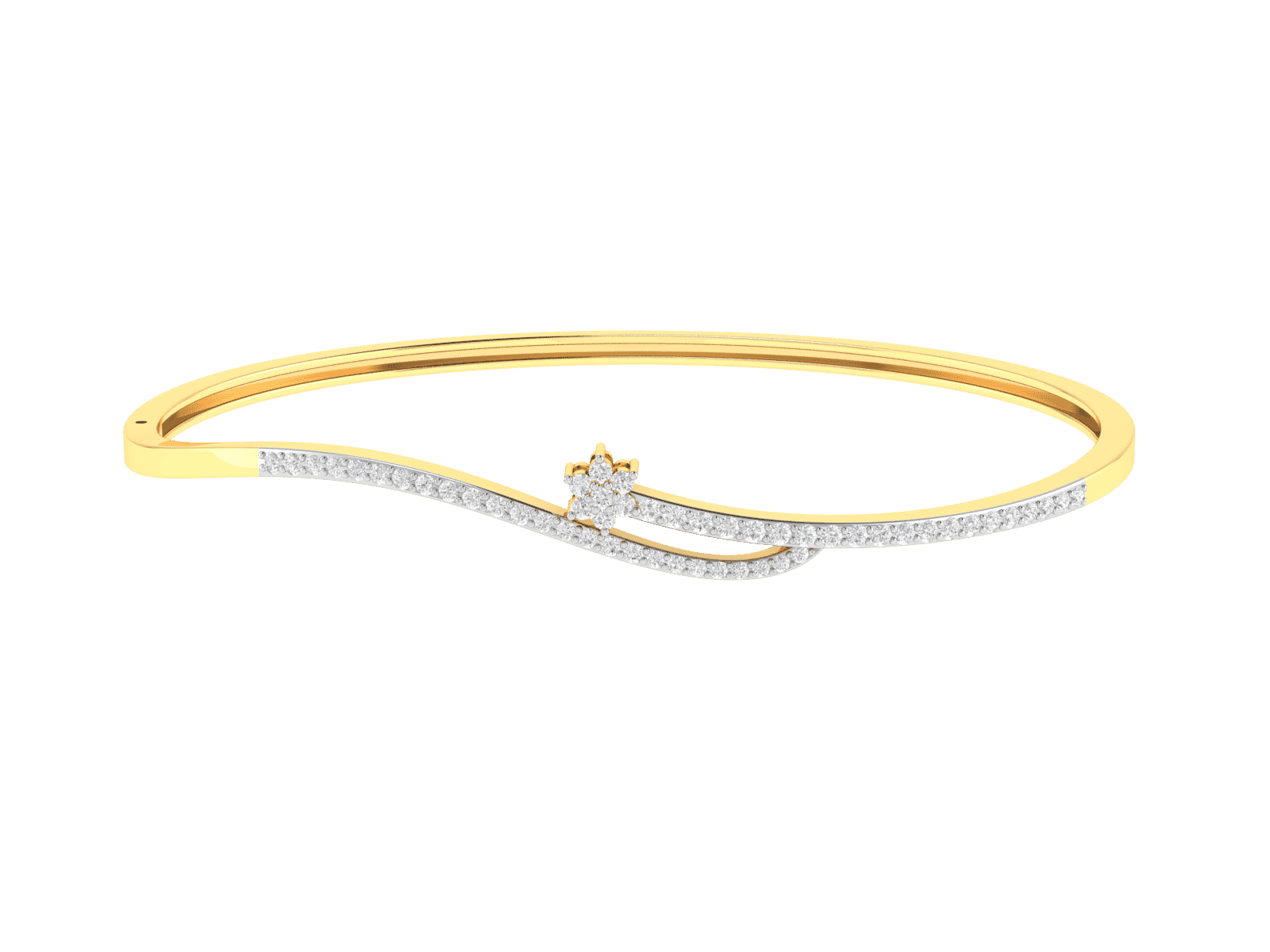 18K Gold and 0.29 carat Diamonds Bangle