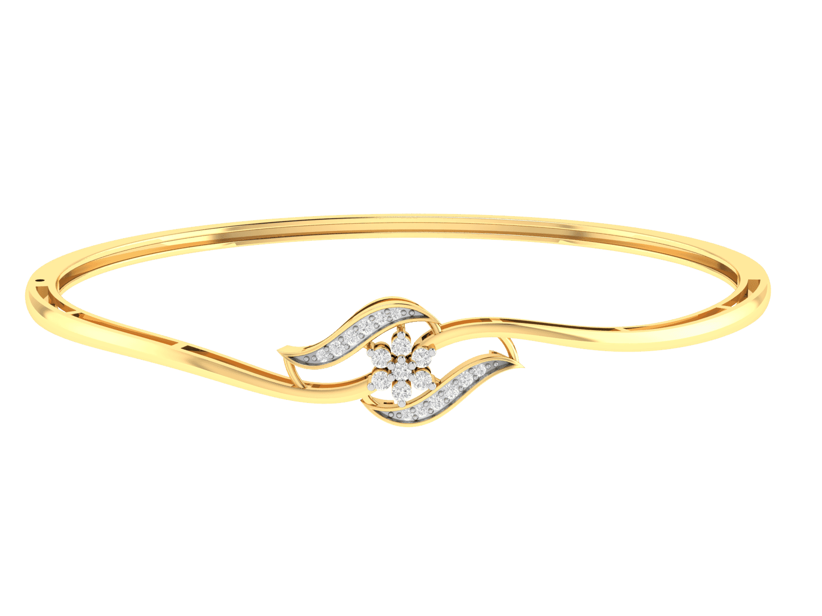 18K Gold and 0.29 carat Diamonds Bangle