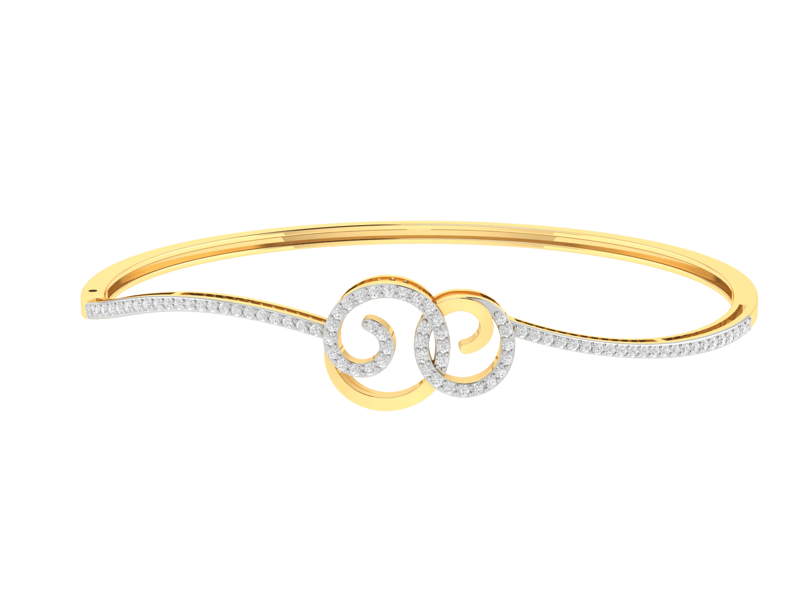 18K Gold and 0.29 carat Diamonds Bangle