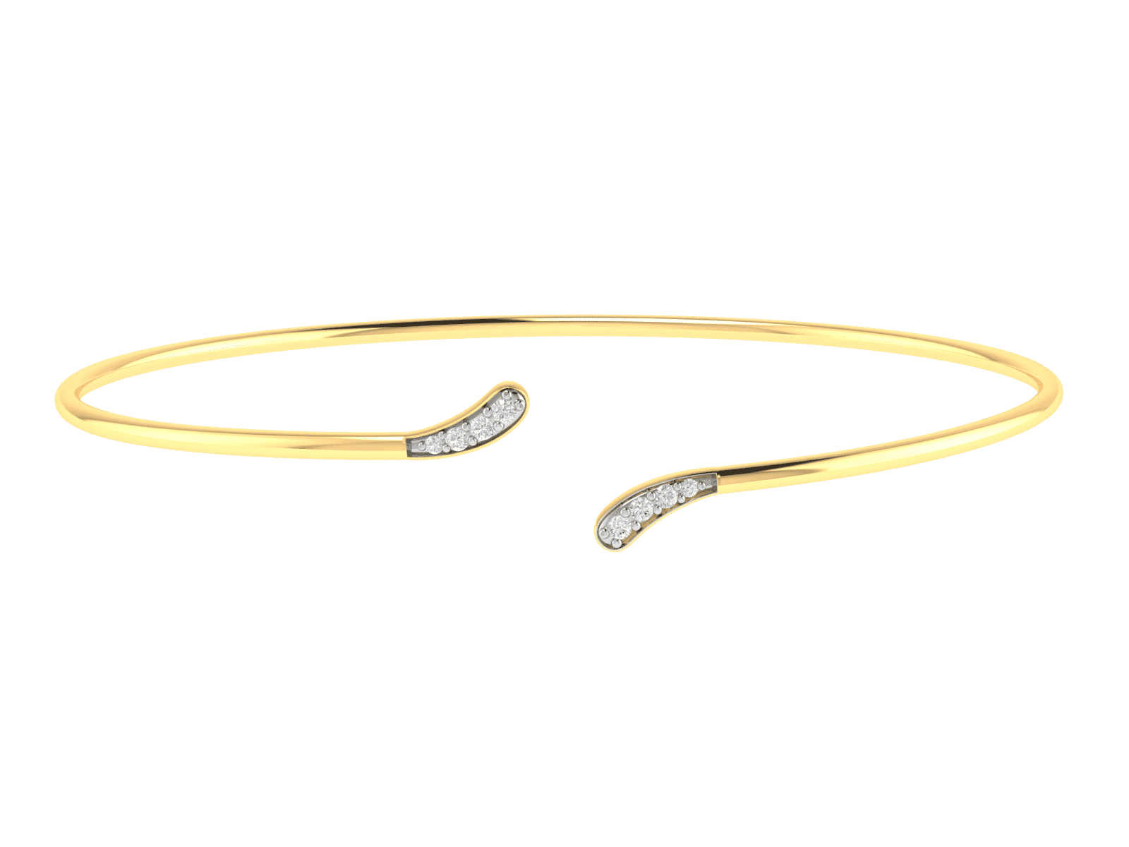 18K Gold and 0.29 carat Diamonds Bangle