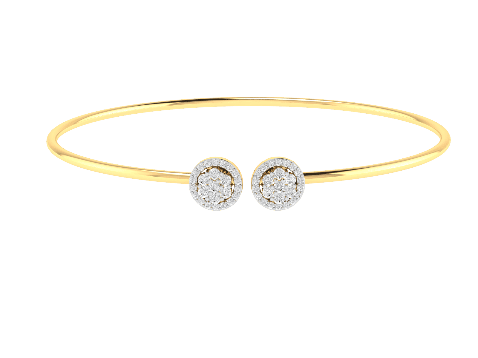 18K Gold and 0.29 carat Diamonds Bangle