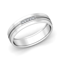 Platinum and 0.05 Carat F Color VS Clarity Diamond Band