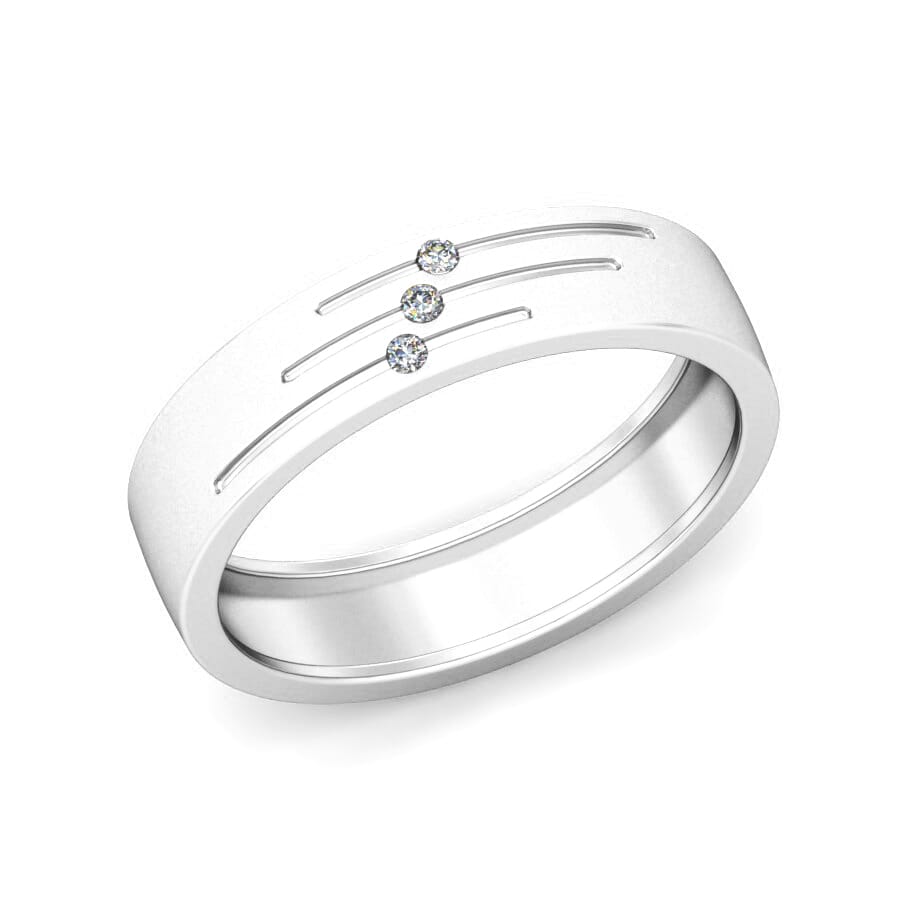 Platinum and 0.05 Carat F Color VS Clarity Diamond Band