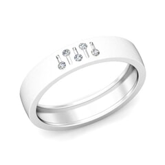 Platinum and 0.08 Carat F Color VS Clarity Diamond Band