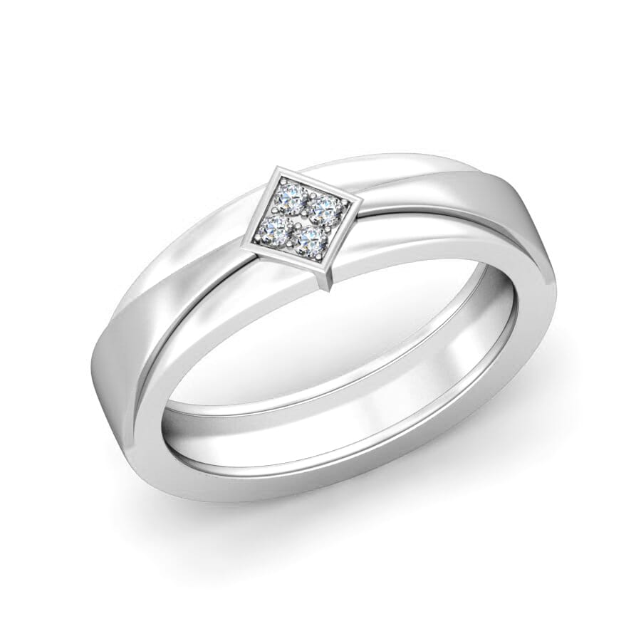 Platinum and 0.06 Carat F Color VS Clarity Diamond Band