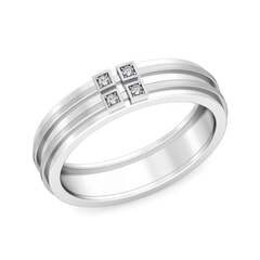 Platinum and 0.04 Carat F Color VS Clarity Diamond Band