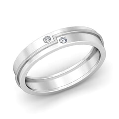 Platinum and 0.05 Carat F Color VS Clarity Diamond Band