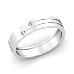 Platinum and 0.05 Carat F Color VS Clarity Diamond Band