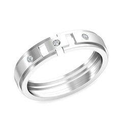 Platinum and 0.08 Carat F Color VS Clarity Diamond Band