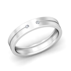 Platinum and 0.05 Carat F Color VS Clarity Diamond Band