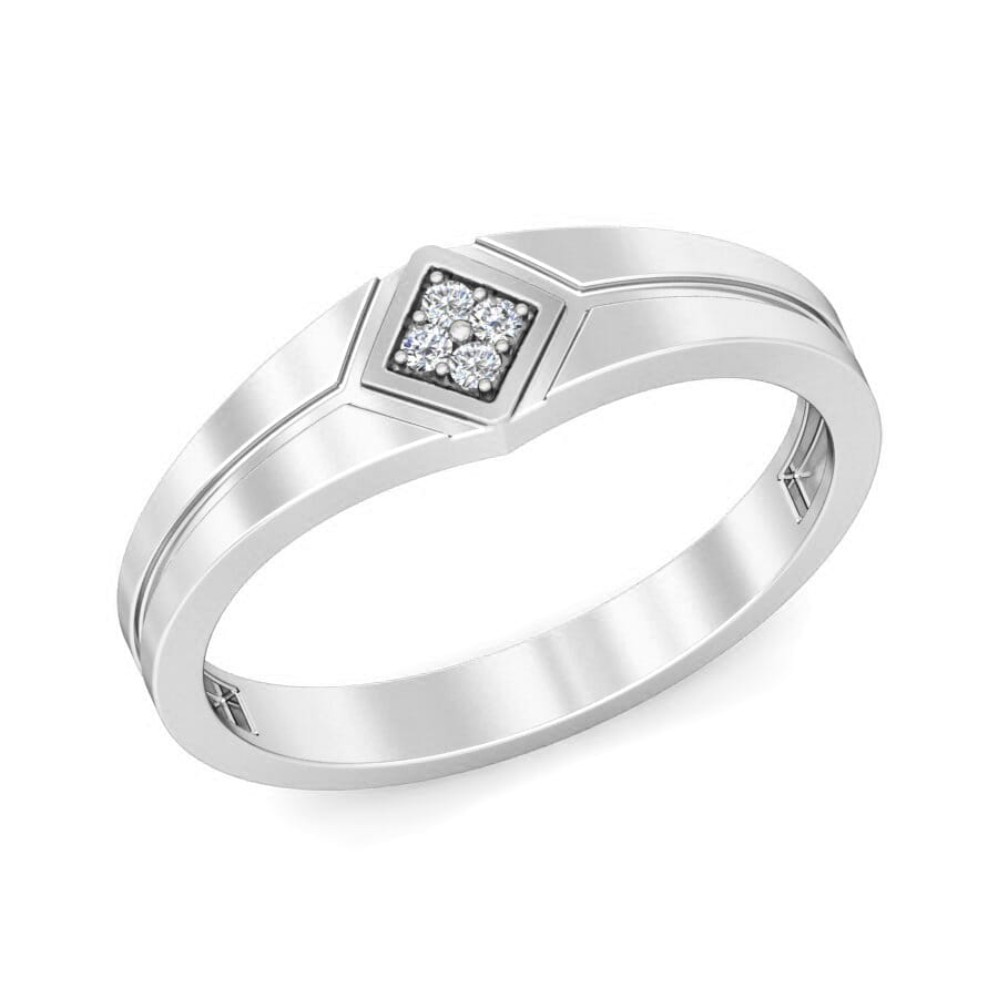 Platinum and 0.06 Carat F Color VS Clarity Diamond Band