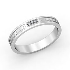 Platinum and 0.02 Carat F Color VS Clarity Diamond Band