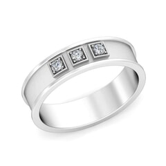 Platinum and 0.08 Carat F Color VS Clarity Diamond Band