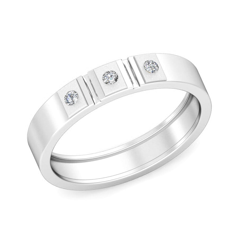 18KT Gold and 0.08 Carat F Color VS Clarity Diamond Band